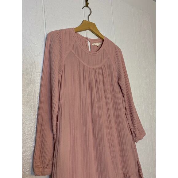 XIRENA Pink Gauze Belted Long Sleeve Maxi Dress US S - Picture 5 of 12